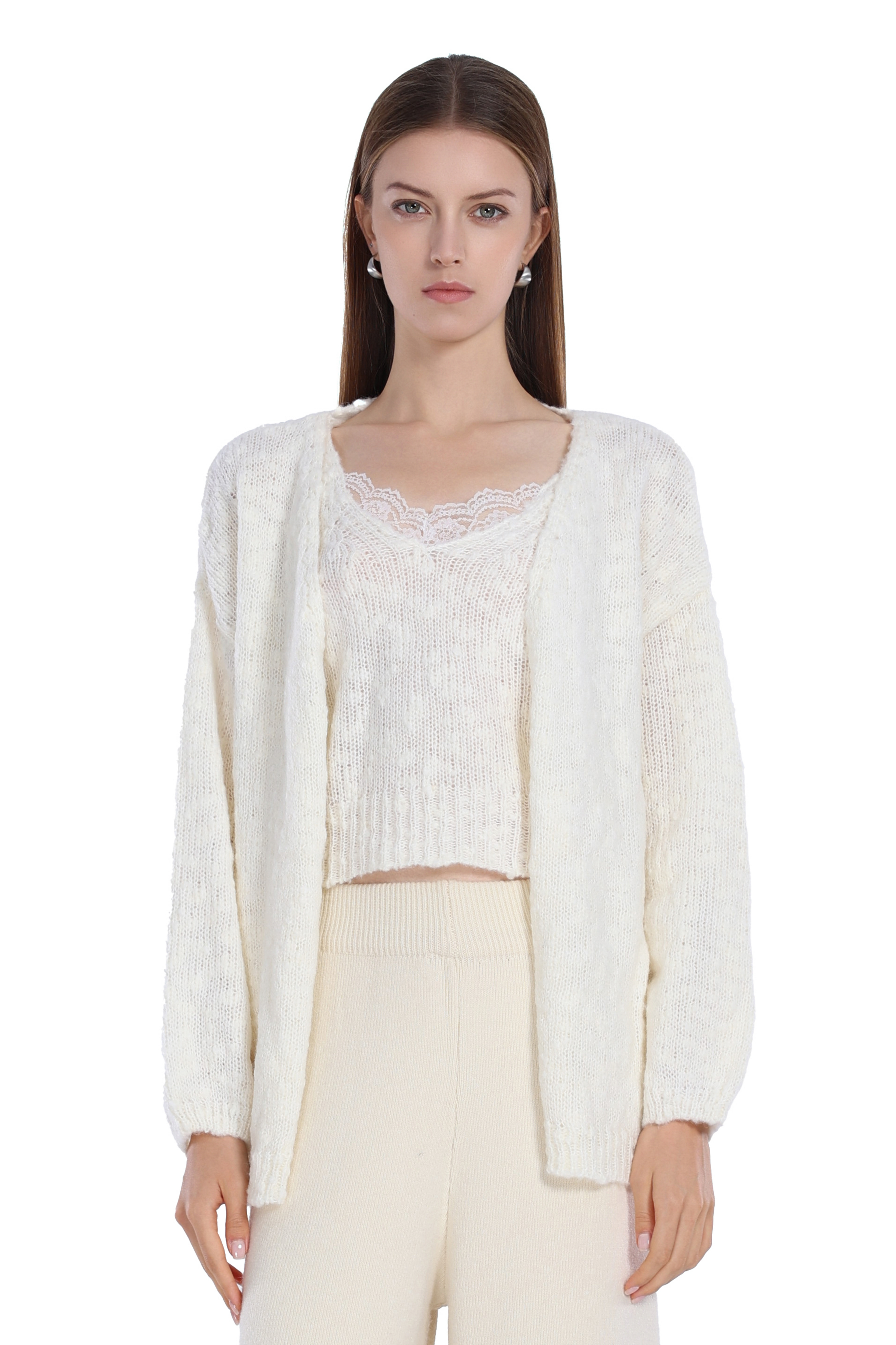 Long Sleeve Open Front Ribbed Knittd Soft Cardigan