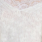 Lace Trim Sleeveless V-neck Ribbed Knitted Camisole Top