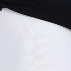 Off-shoulder Black&White Paneled Sleeveless Bodycon Knitted Midi Dress