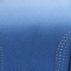 Hollow - Out Flared Sleeves Gradient Blue Mini Knitted Dress