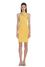 Crew Neck Sleeveless Asymmetric Cut-out Bodycon Knitted Mini Dress