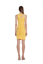 Crew Neck Sleeveless Asymmetric Cut-out Bodycon Knitted Mini Dress