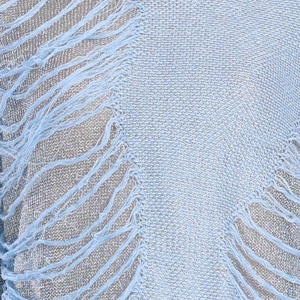 Ripped Detail Crew Neck Long Sleeve Knitted Top