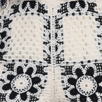 Crochet Hollow-out Floral Motif Sleeveless Vest & Matching Flare Pants 2Pics Suit