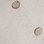 V-neck Long-sleeve Asymmetric Wooden Button Knitted Top