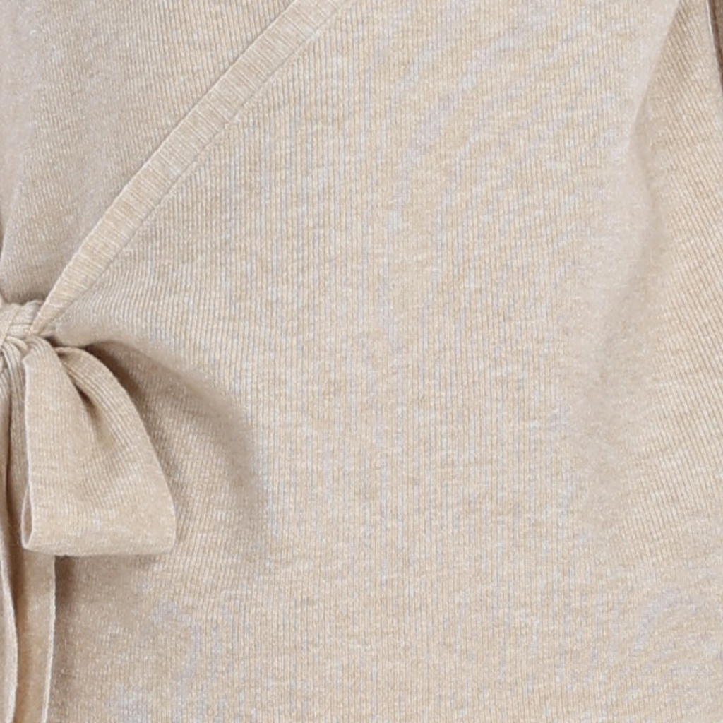 Asymmetric Cut-Out Bow Detail Long Sleeve Knitted Top