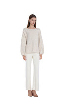 Back Lacing Drop Shoulder Lantern Sleeve Lazy Chic Knit Sweater
