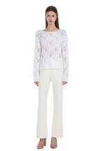 Diamond Pattern Hollow Loose Fit Lazy Casual Knit Sweater