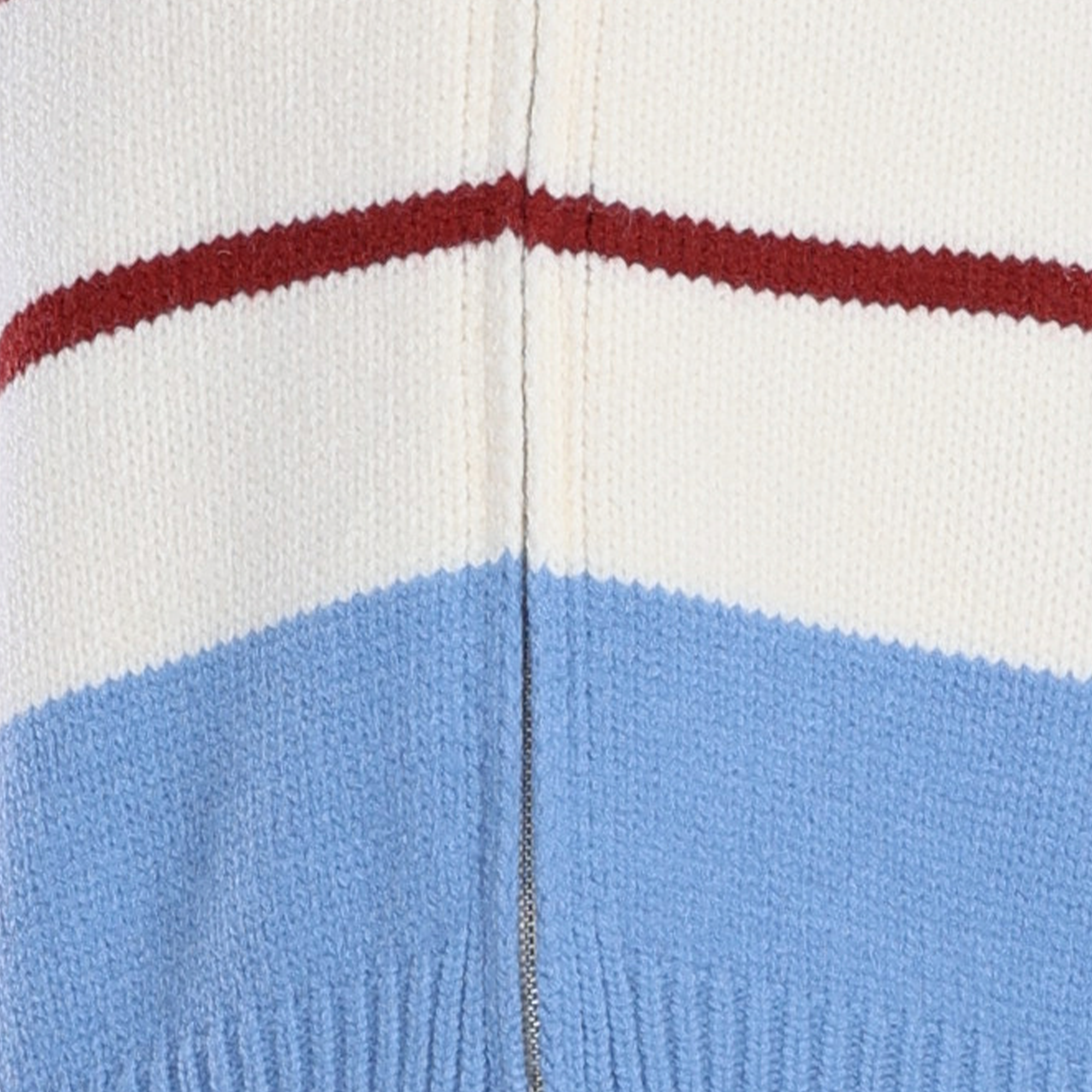 Sleeveless Striped Ribbed Zipper Full Placket Knitted Vest