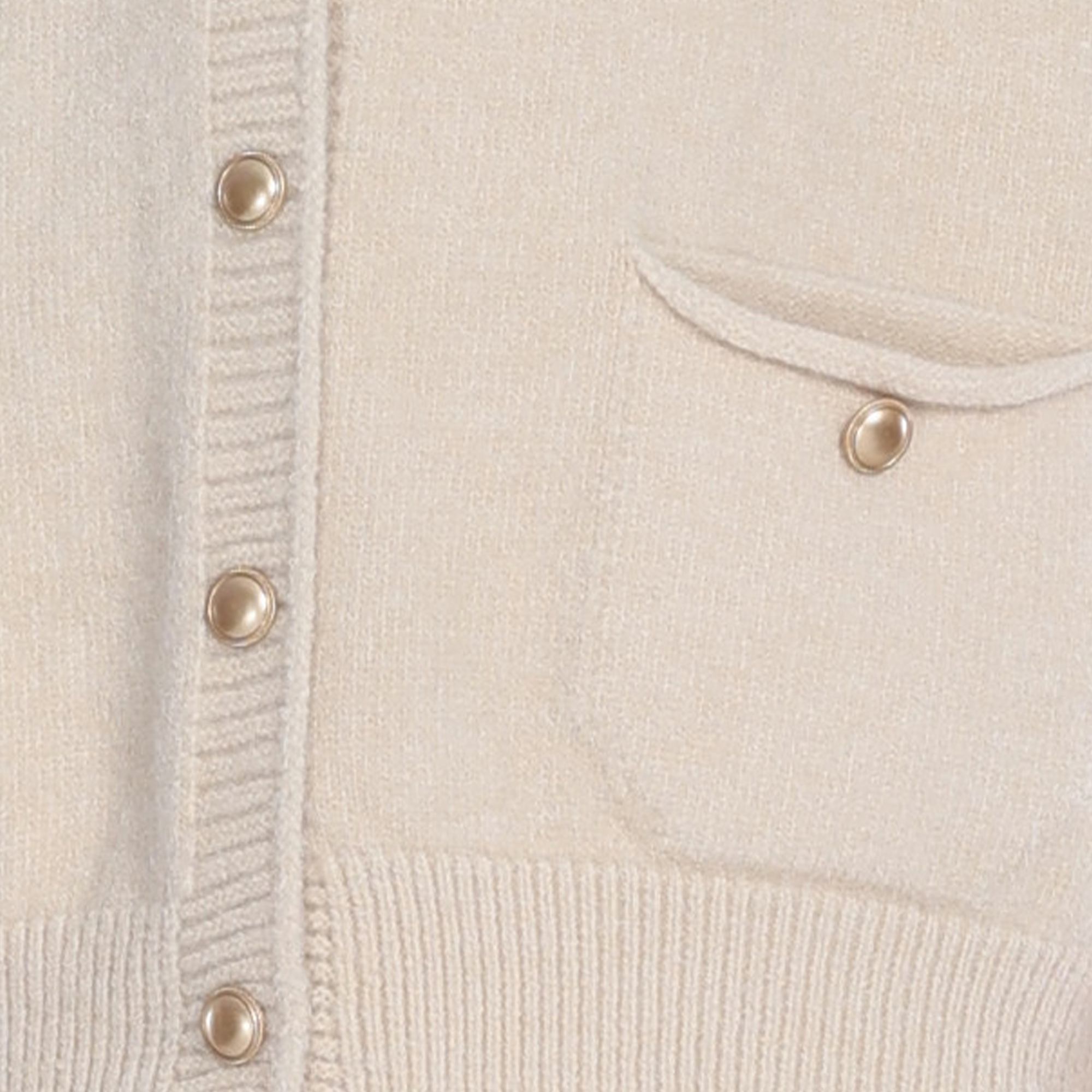 Sleeveless Ribbed Button Full Placket Patch Pockets Knitted Vest