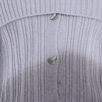Off-shoulder Turn-down Collar Gradient Lunar Button Long-sleeve Top