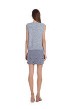 Crew-neck Sleeveless 3D Floral Embroidery Knitted Vest