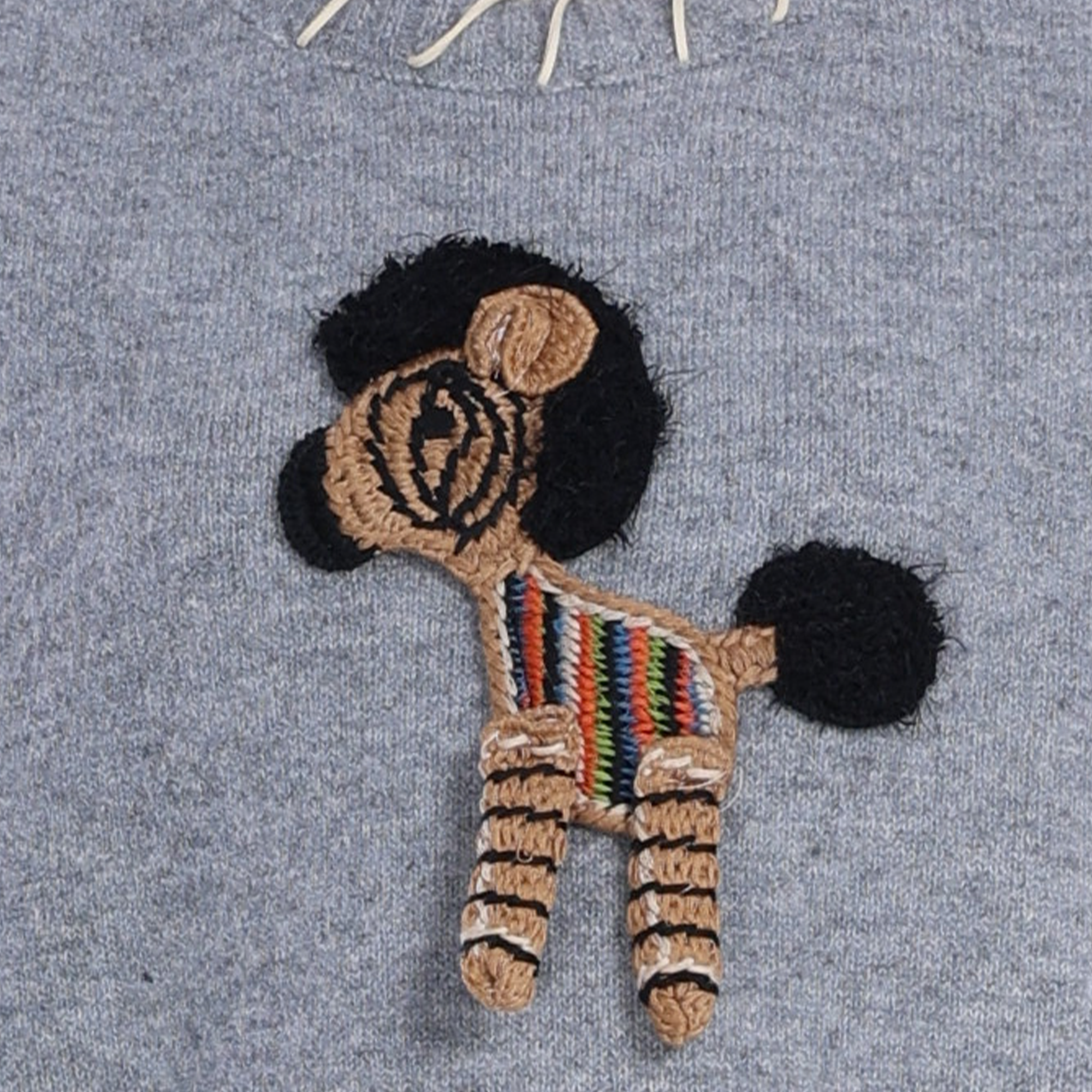 Crew-neck Sleeveless Stitching Detail 3D Pattern Knitted Vest