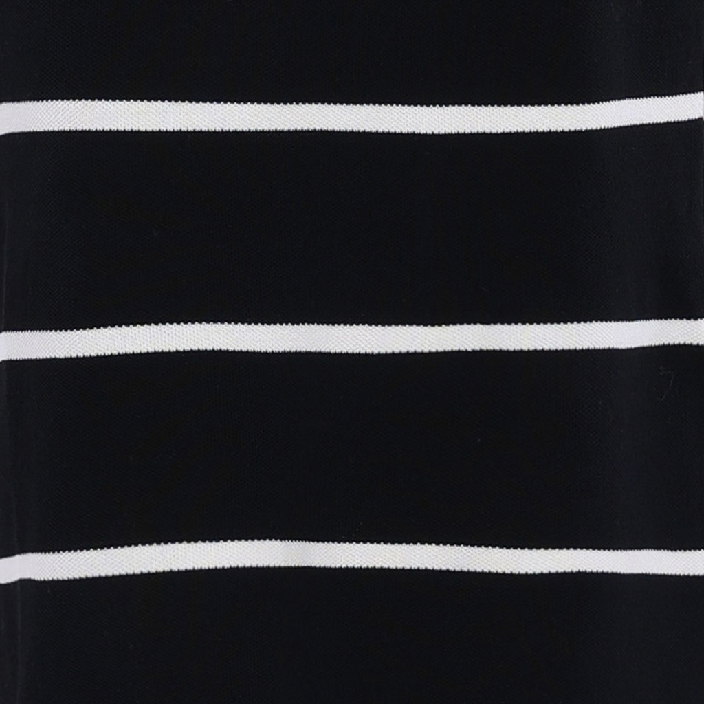 Black White Stripes Short-Sleeve Cropped Top & Skirt 2pics Suit