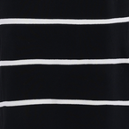 Black White Stripes Short-Sleeve Cropped Top & Skirt 2pics Suit