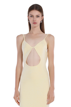 Spaghetti Strap Sleeveless Cut-out Low-back Bodycon Knitted Midi Dress