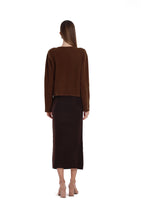 Asymmetric Hem Long Sleeve Tie-waist Button Placket Knitted Top