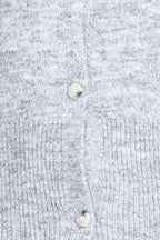 Folder Collar V-neck Long Sleeves Button Front Placket Knitted Cardigan