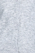 V-neck Long Sleeves Button Front Placket Ribbed Edge Knitted Cardigan