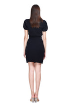Polo Collar Puffed Short Sleeves Solid Cropped Fit Knitted Top