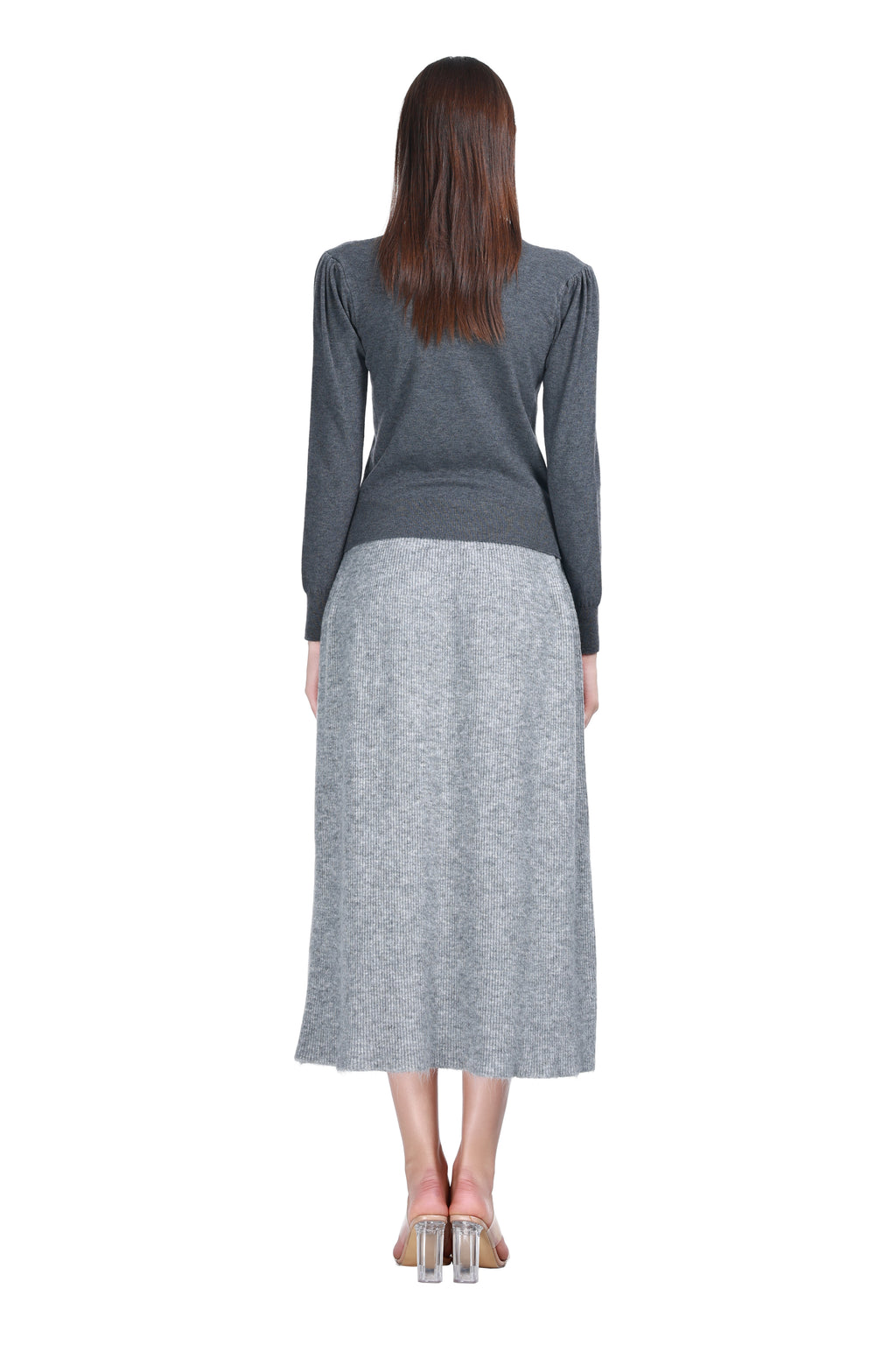 Peter Pan Collar Long Sleeve Bow Detail Cable-knit Knitted Top