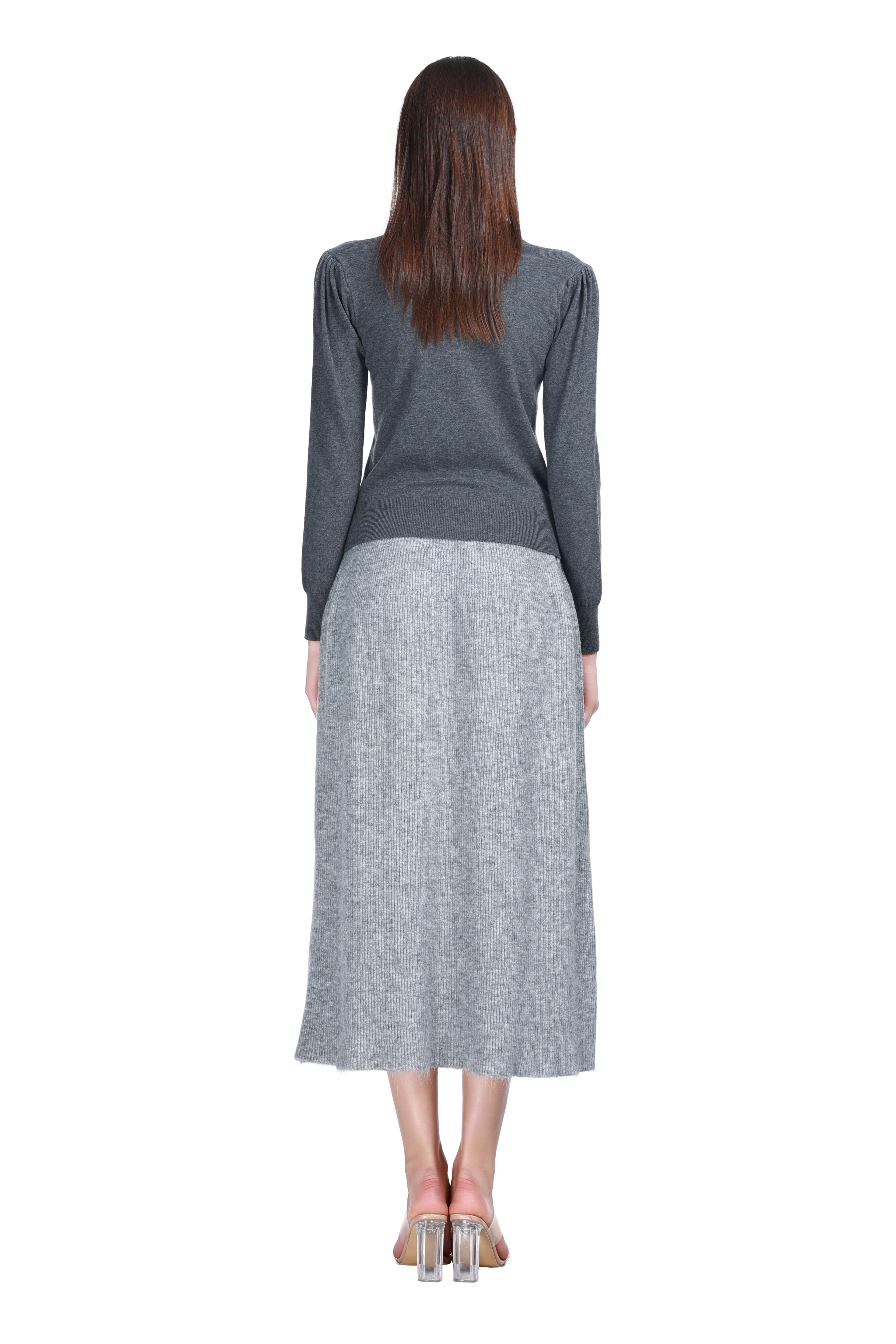 Peter Pan Collar Long Sleeve Bow Detail Cable-knit Knitted Top