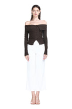 Off-the-shoulder Foldover Collar Long Sleeve Button Placket Knitted Cardigan