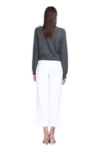 Crew Neck Long Sleeve 3D Bow Button Placket Solid Knitted Cardigan