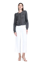 Crew Neck Long Sleeve 3D Bow Button Placket Solid Knitted Cardigan