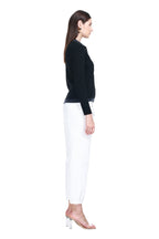 Polo Neck Contrast Trim Long Sleeves Button Front Placket Knitted Top