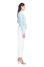 Crew Neck Long Sleeves Lace Trim Drawstring Waist Knitted Cardigan