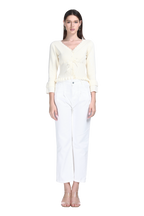 Crew Neck Long Sleeve Fruit Embroidery Buttons Knitted Short Cardigan