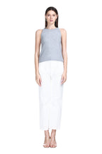 Crew Neck Sleeveless Ribbed Solid Relaxed Fit Knitted Tank Top