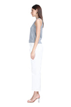 Crew Neck Sleeveless Ribbed Solid Relaxed Fit Knitted Tank Top