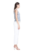 Crew Neck Sleeveless Ribbed Solid Relaxed Fit Knitted Tank Top