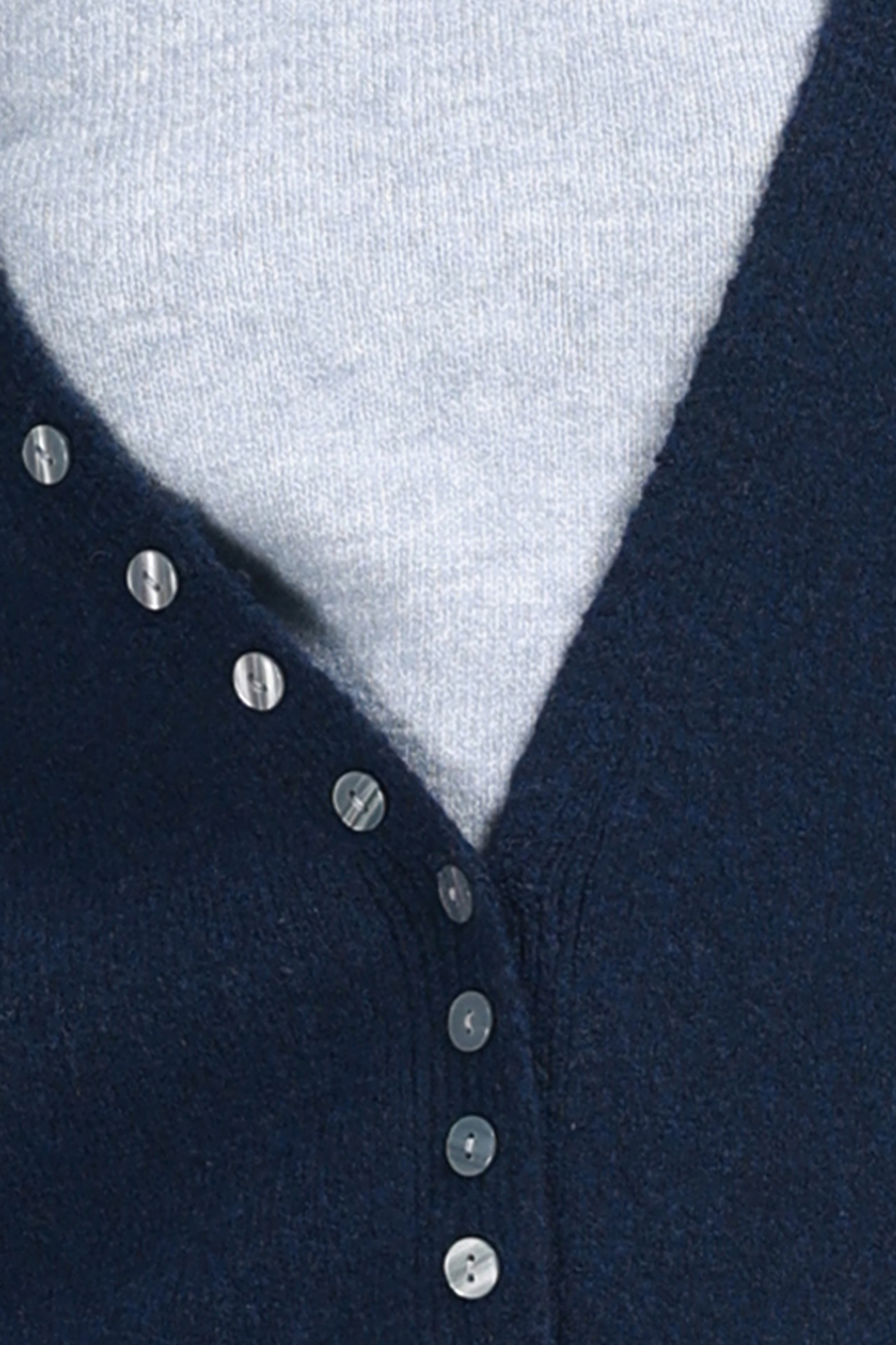 Deep V-neck Long Sleeves Buttons Placket Solid Knitted Cardigan