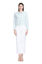 Peter Pan Collar Long Sleeves Tonal Buttons Speckled Texture Knitted Cardigan