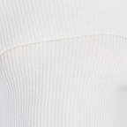 Boat Neck Long Sleeve Asymmetric Turn-down Collar Knitted Top