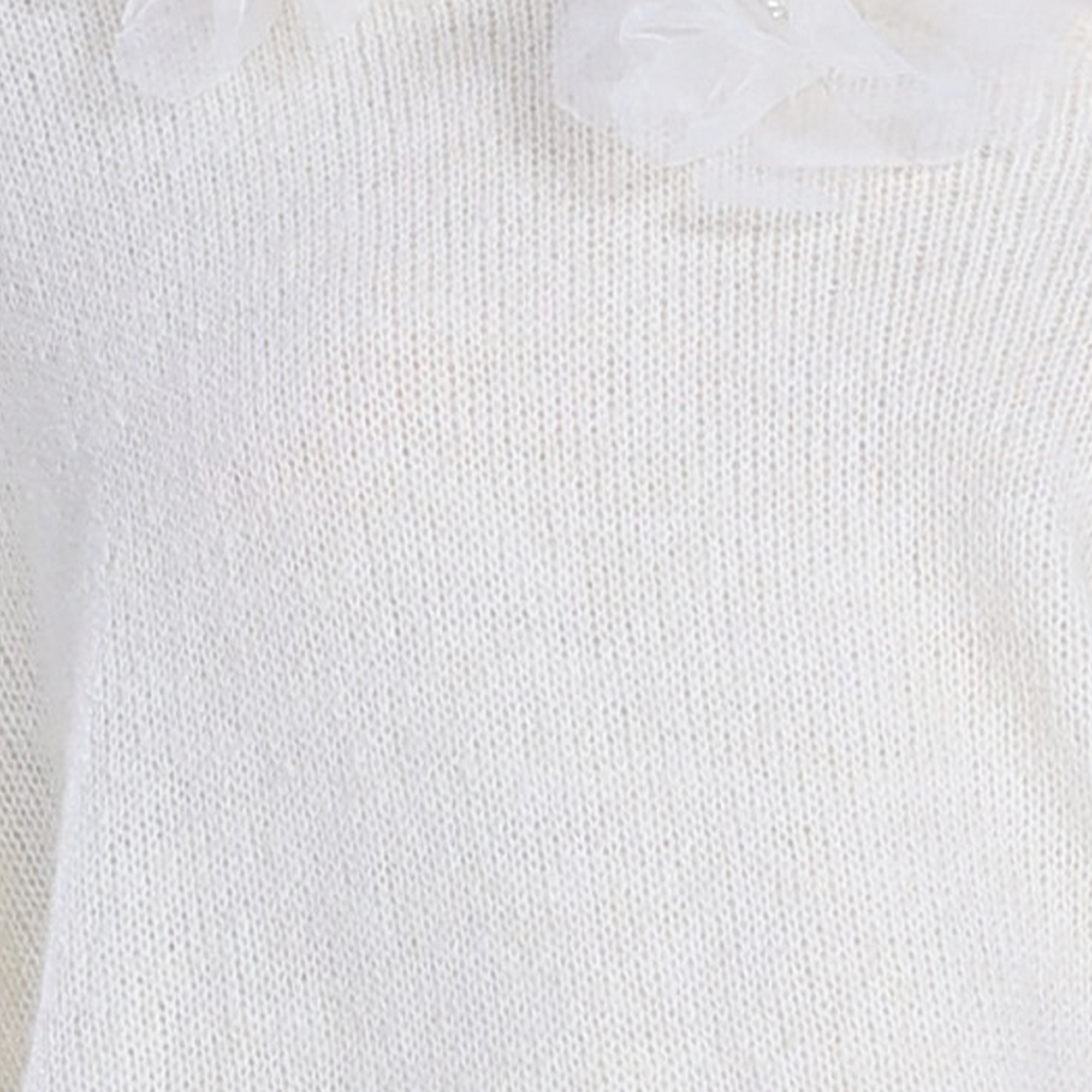 3D Floral Appliques Ribbed One-shoulder Long-sleeve Knitted Top