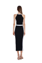 Sleeveless Contrast Trim Halter Top & Matching Skirt 2Pics Suit