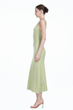 Boat Neck Contrast Trim Sleeveless A-line Gown Knitted Maxi Dress