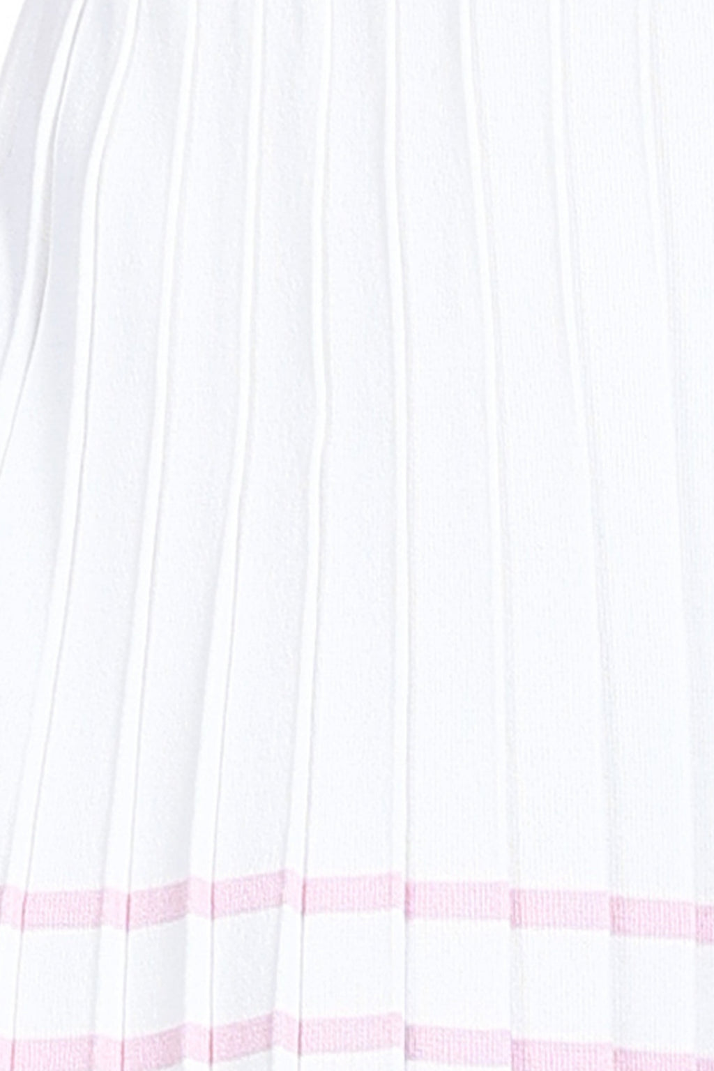 Crew Neck Sleeveless Tank Top & Matching Mini Pleated Skirt Contrast Trim Knitted Set