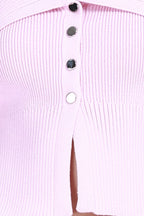 Folded Off-shoulder Long Sleeve Solid Cardigan & Matching Mini Skirt Knitted Set