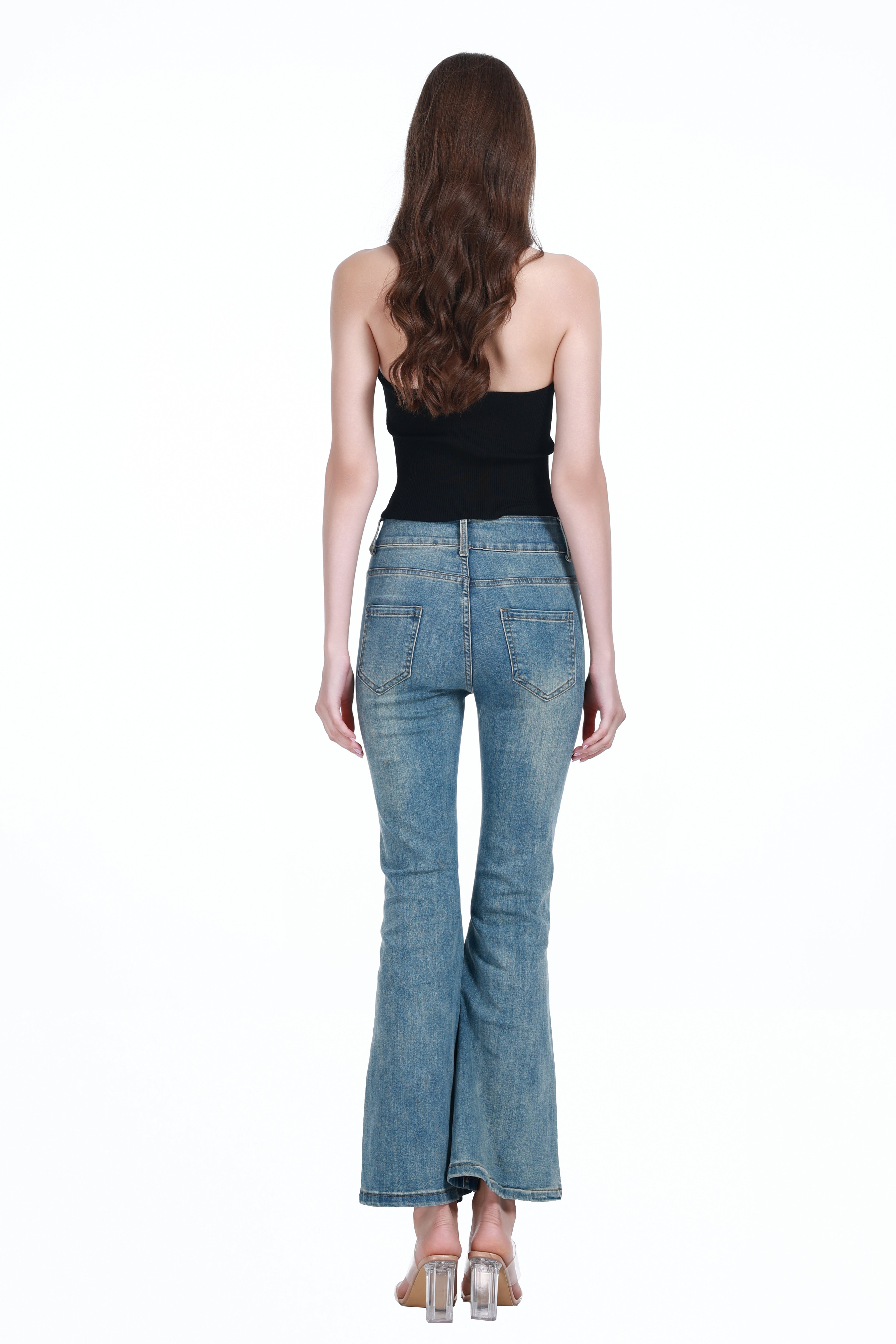 Halter-neck Sleeveless Metal Ring Detail Solid Slim-fit Knitted Camisole Top