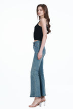 V-neck Sleeveless Metal Ring Detail Solid Slim-fit Knitted Camisole Top