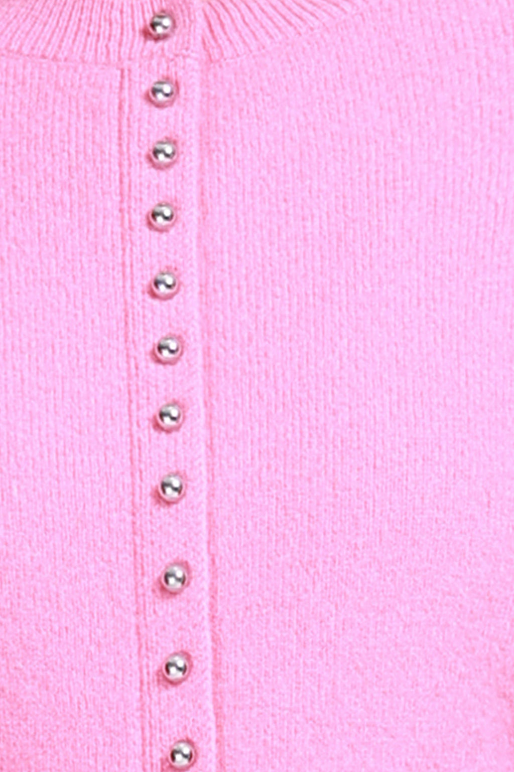 Crew Neck Long Sleeve Multi-Button Hem Slit Solid Knitted Cardigan