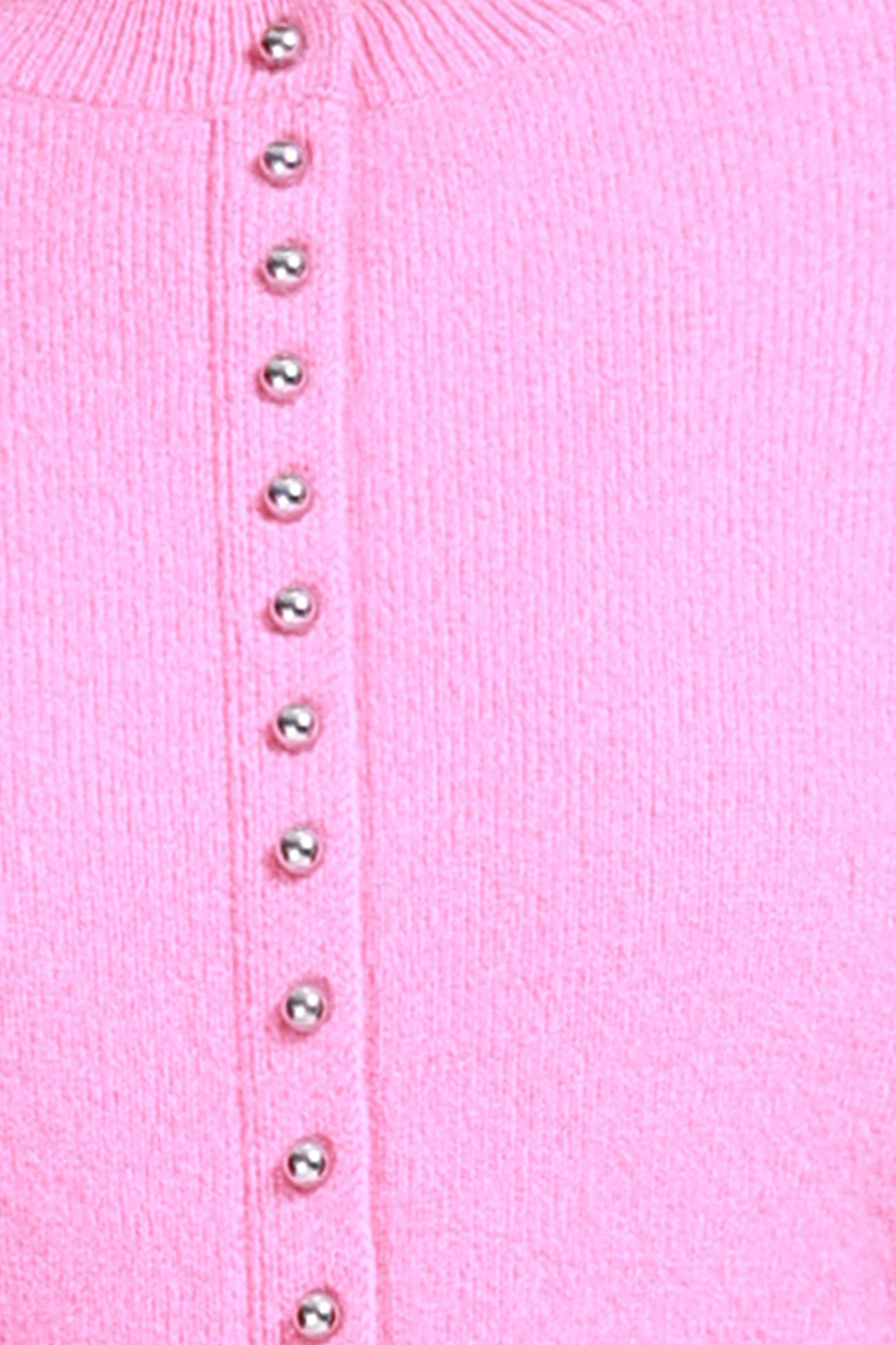 Crew Neck Long Sleeve Multi-Button Hem Slit Solid Knitted Cardigan