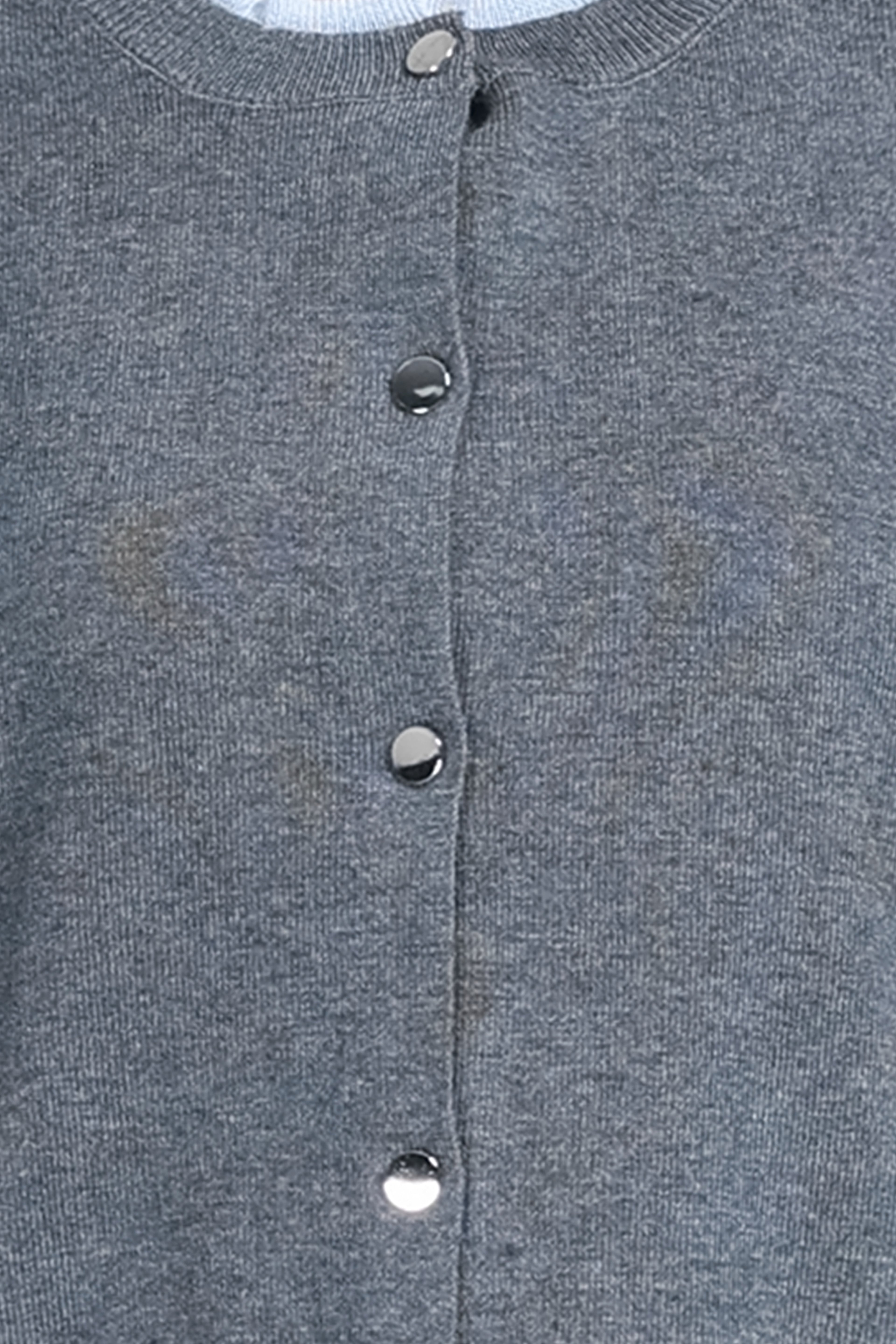 Crew Neck Long Sleeve Contrast Ribbed Trim Faux Layered Knitted Cardigan