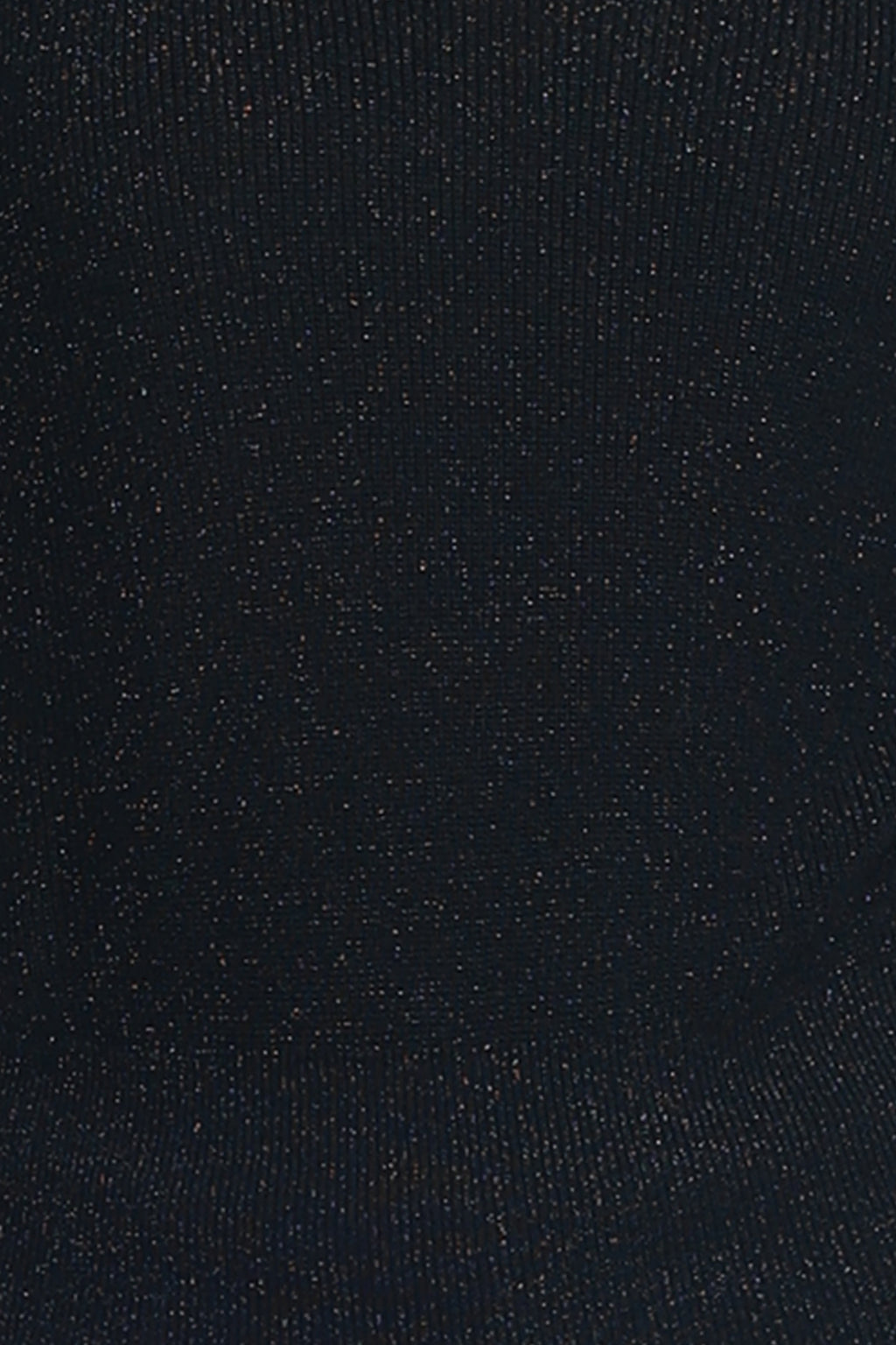 V-neck Choker Collar Cinched Waist Gold Threaded Knitted Top