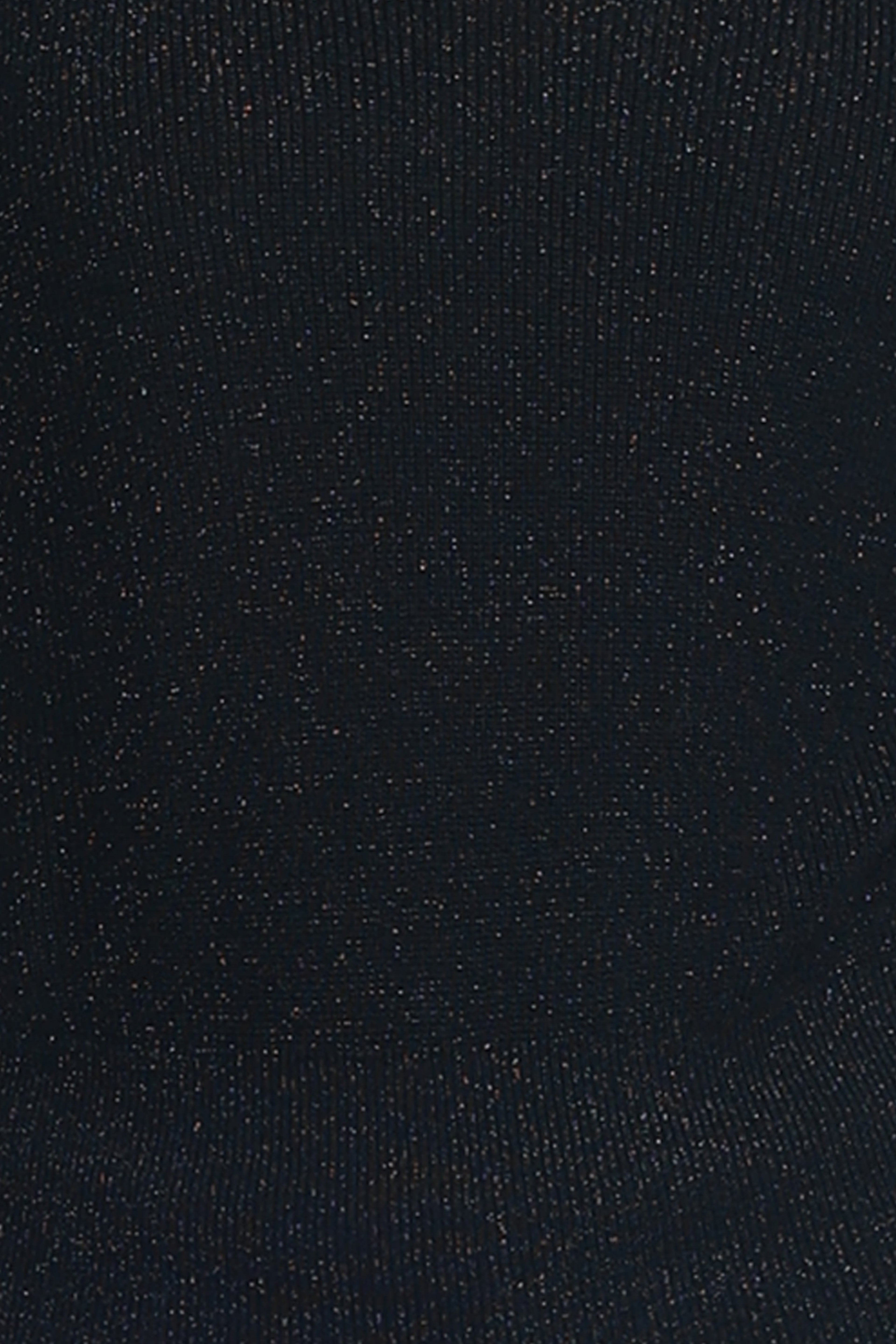 V-neck Choker Collar Cinched Waist Gold Threaded Knitted Top